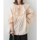 ベージュ | マルチWAY襟付きティアードシャツ | ad thie