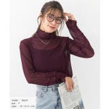 ダークパープル | サムホールシアーハイネックロンT | ad thie