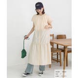 バンドカラー フレンチスリーブ ティアードワンピース | ad thie | 詳細画像11 