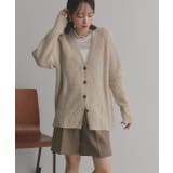 片畦編み・Vネック MIXニットカーディガン | ad thie | 詳細画像26 