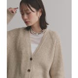 片畦編み・Vネック MIXニットカーディガン | ad thie | 詳細画像29 