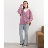 片畦編み・Vネック MIXニットカーディガン | ad thie | 詳細画像30 