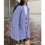 片畦編み・Vネック MIXニットカーディガン | ad thie | 詳細画像32 