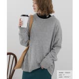 モクグレー | クルーネック メランジニット | ad thie