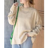 ベージュ | クルーネック メランジニット | ad thie