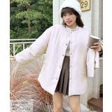 共地マフラー付きノーカラー中綿ジャケット 軽量 防寒 エコダウン アウター | ad thie | 詳細画像2