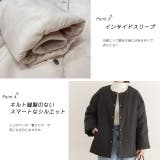 共地マフラー付きノーカラー中綿ジャケット 軽量 防寒 エコダウン アウター | ad thie | 詳細画像22