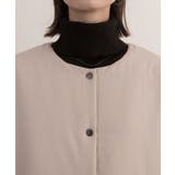 共地マフラー付きノーカラー中綿ジャケット 軽量 防寒 エコダウン アウター | ad thie | 詳細画像25 