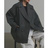 チャコール | ウールタッチ オーバーPコート 秋服 秋 冬服 冬 | ad thie