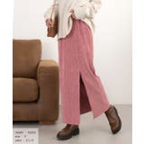 ピンク | 楊柳ベロア Iラインスカート | ad thie