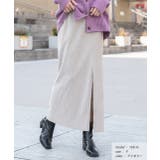 アイボリー | 楊柳ベロア Iラインスカート | ad thie