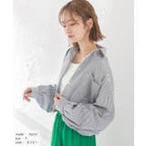 ショート丈・ ポケット付き ストライプシャツ | ad thie | 詳細画像11 