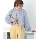 ショート丈・ ポケット付き ストライプシャツ | ad thie | 詳細画像21 