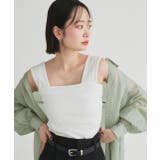 オフホワイト | インナーちら見え防止 スクエアネックタンク | ad thie