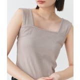 グレージュ | インナーちら見え防止 スクエアネックタンク | ad thie