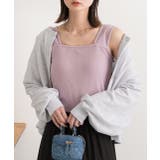 ピンク | インナーちら見え防止 スクエアネックタンク | ad thie