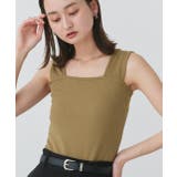 カーキ | インナーちら見え防止 スクエアネックタンク | ad thie