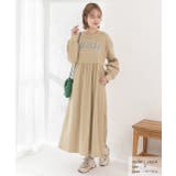 カレッジロゴ 裏毛ギャザー切替ワンピース | ad thie | 詳細画像18