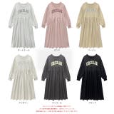 カレッジロゴ 裏毛ギャザー切替ワンピース | ad thie | 詳細画像26