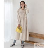 カレッジロゴ 裏毛ギャザー切替ワンピース | ad thie | 詳細画像6