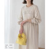 カレッジロゴ 裏毛ギャザー切替ワンピース | ad thie | 詳細画像7