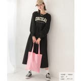 カレッジロゴ 裏毛ギャザー切替ワンピース | ad thie | 詳細画像9