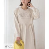 アイボリー | カレッジロゴ 裏毛ギャザー切替ワンピース | ad thie