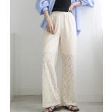 アイボリー | 裏地付き・総レース イージーパンツ | ad thie