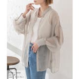 ライトグレー | バンドカラー シアーシャツ | ad thie