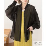 ブラック | バンドカラー シアーシャツ | ad thie