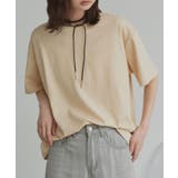 ベージュ | 柔らかコットン100％ 無地 シンプルTシャツ | ad thie