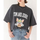 チャコール | トム&ジェリー ビッグロゴTシャツ | ad thie