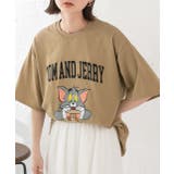 ベージュ | トム&ジェリー ビッグロゴTシャツ | ad thie