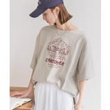 裾ラウンド・オーバーサイズ キャンプモチーフロゴTシャツ | ad thie | 詳細画像11 