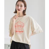 裾ラウンド・オーバーサイズ キャンプモチーフロゴTシャツ | ad thie | 詳細画像4 