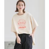 裾ラウンド・オーバーサイズ キャンプモチーフロゴTシャツ | ad thie | 詳細画像5 