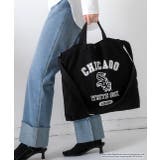 シカゴ・ホワイトソックス(ブラック) | アソートデザイン ショルダー付きトートバッグ | ad thie