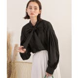 ボリュームスリーブ ボウタイリボンブラウス | ad thie | 詳細画像14 