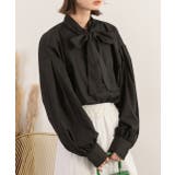 ボリュームスリーブ ボウタイリボンブラウス | ad thie | 詳細画像15 