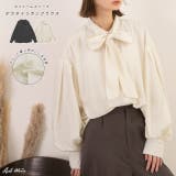 ボリュームスリーブ ボウタイリボンブラウス | ad thie | 詳細画像1 