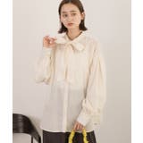 ボリュームスリーブ ボウタイリボンブラウス | ad thie | 詳細画像4 