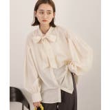 ボリュームスリーブ ボウタイリボンブラウス | ad thie | 詳細画像5 