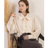 ボリュームスリーブ ボウタイリボンブラウス | ad thie | 詳細画像6 