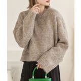 ベージュ | ふんわり・ブークレ ショートニットプルオーバー | ad thie