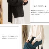 畦編み・サイドスリット Vネックニットプルオーバー | ad thie | 詳細画像22 