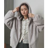 ライトグレー | フード付きファーブルゾン | ad thie