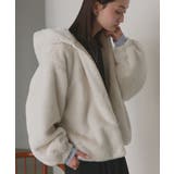 アイボリー | フード付きファーブルゾン | ad thie