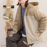 バイカラー・中綿 フード付きパーカー | ad thie | 詳細画像1 