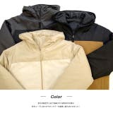 バイカラー・中綿 フード付きパーカー | ad thie | 詳細画像13 