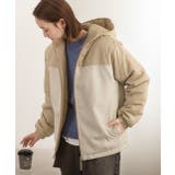 バイカラー・中綿 フード付きパーカー | ad thie | 詳細画像3 